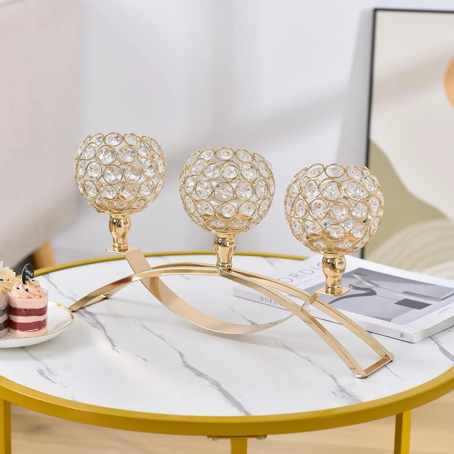 Crystal Table Candelabra Centerpiece DiningRoom