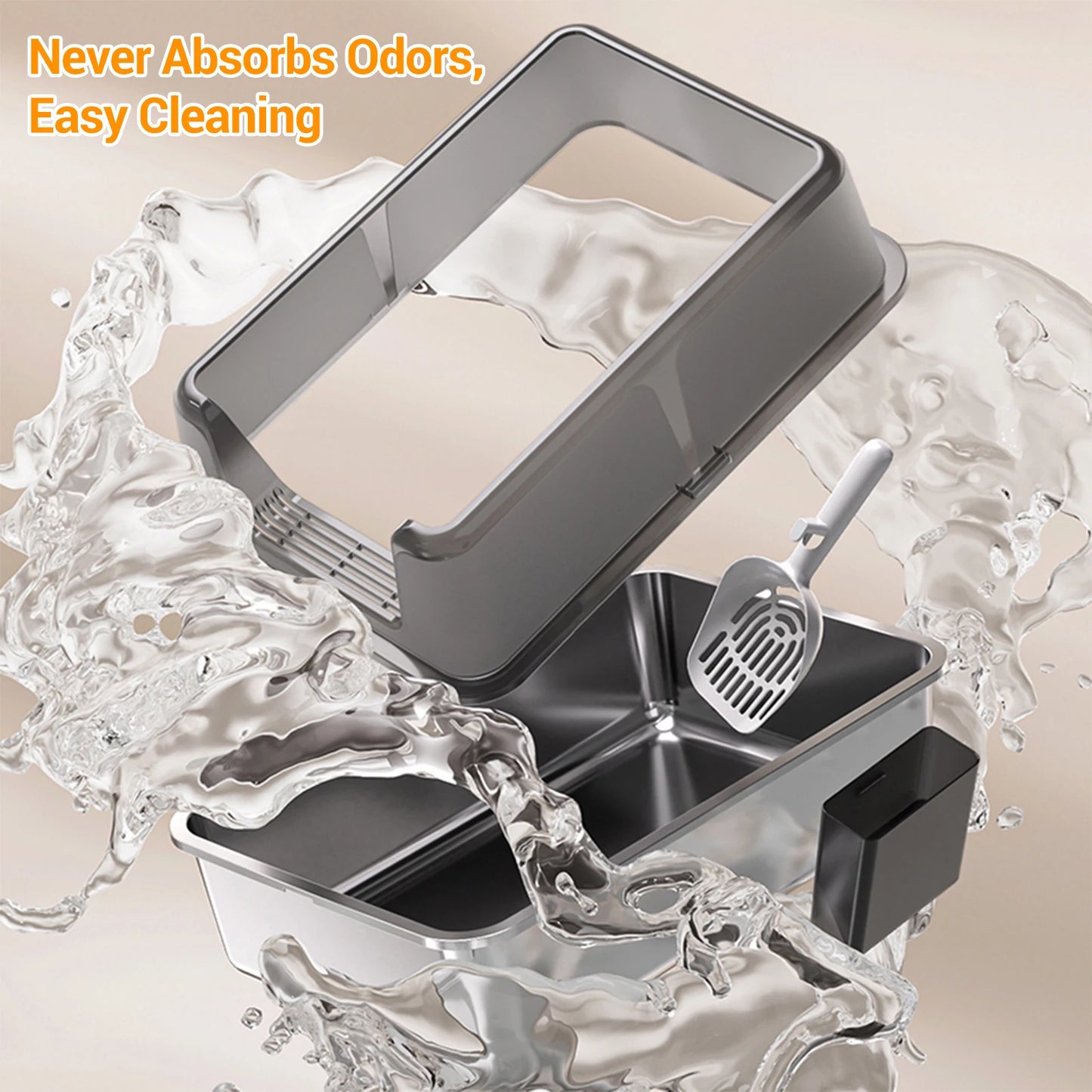 Stainless Steel Cat Litter Box with Lid