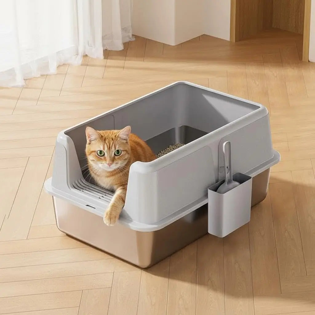 Stainless Steel Cat Litter Box with Lid