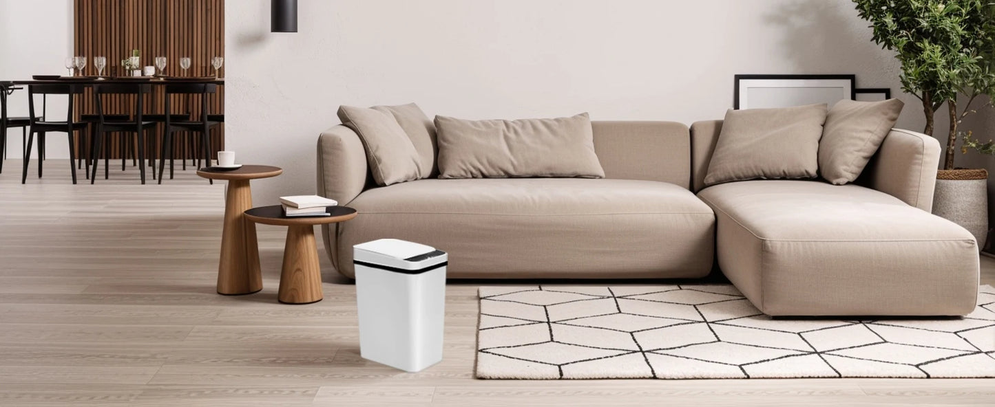 2 Pack 12 Liter Automatic Trash Cans Slim Design with Lid
