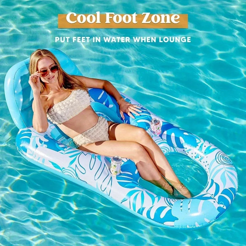 JOYFY Inflatable Adult Pool Float Lounger Chair