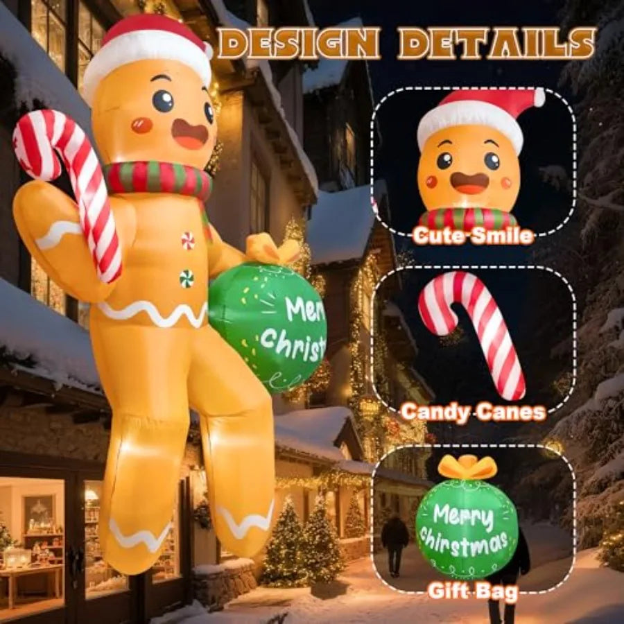 11 Foot Outdoor Christmas Inflatable Gingerbread M  With LEDs