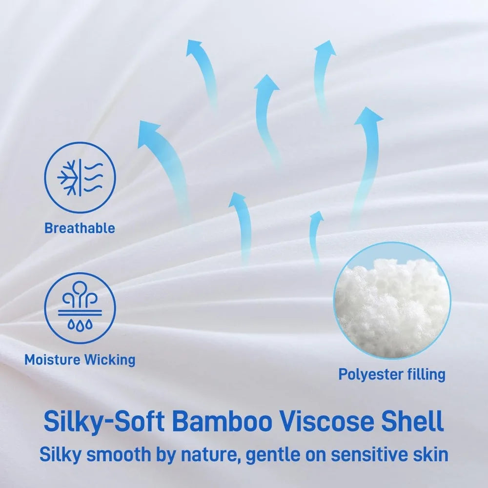 Set of 2 Queen Size Hypoallergenic Pillows