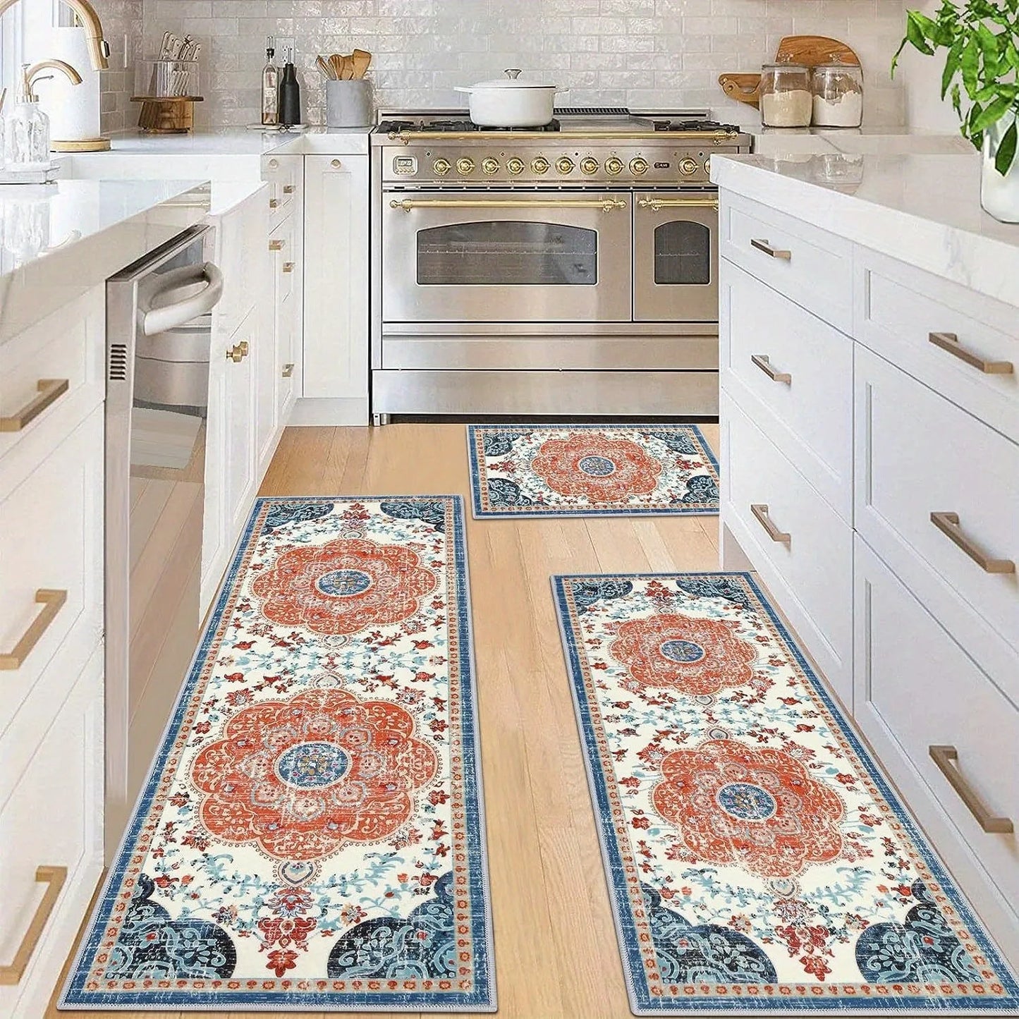 Bohemian Style Kitchen Rug Set