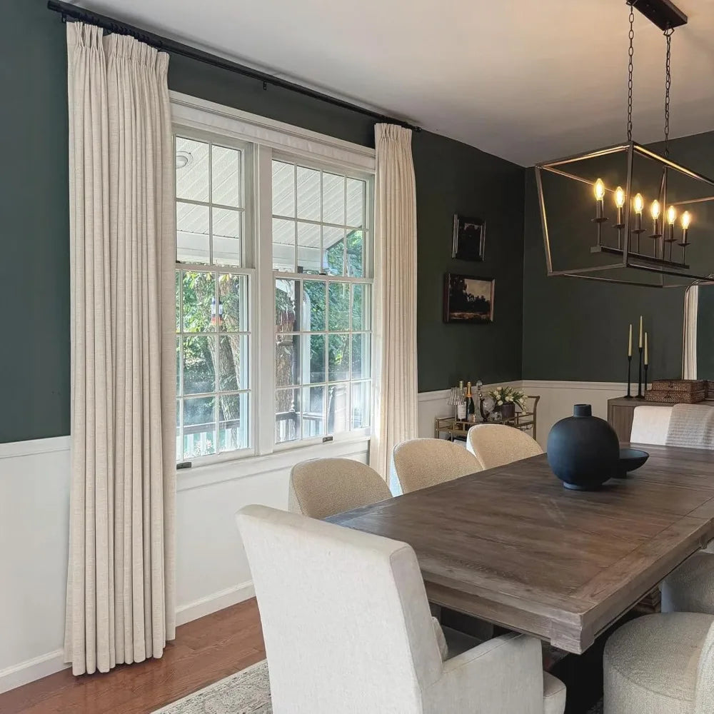 70 Inch Wide 90 Inch Long Linen Pinch Pleated Blackout Curtain Panels