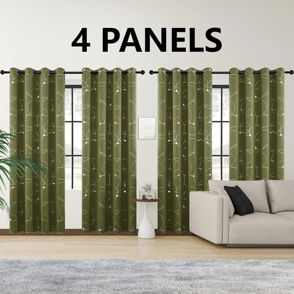 4 Piece Grommet Thermal Blackout Curtains