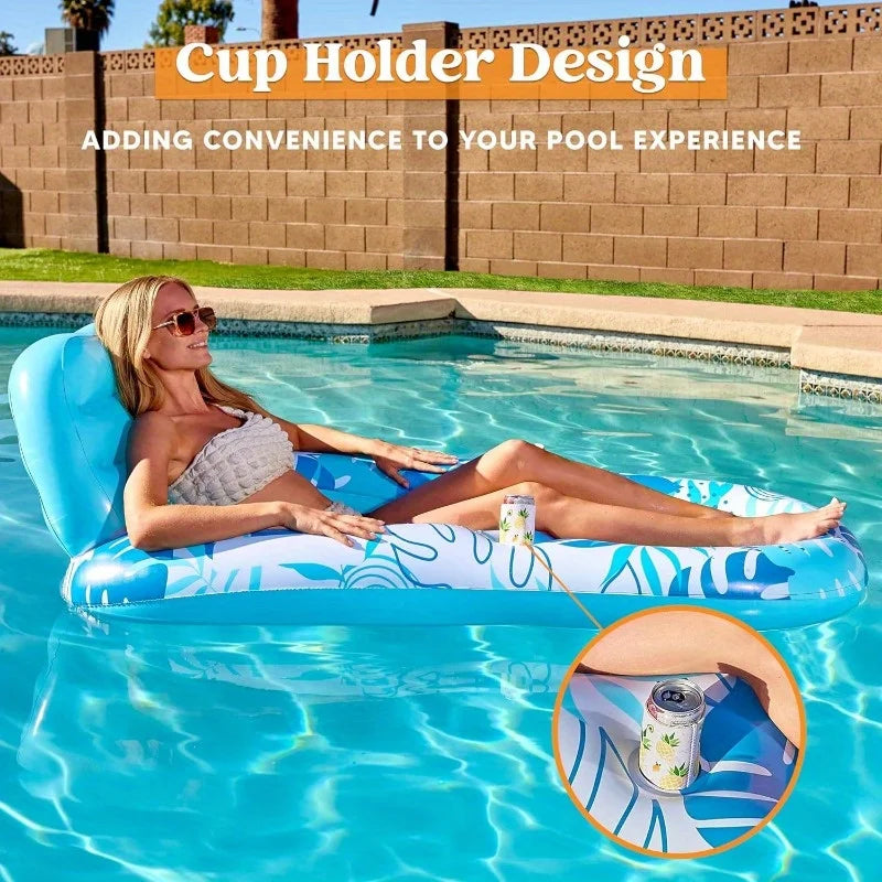 JOYFY Inflatable Adult Pool Float Lounger Chair