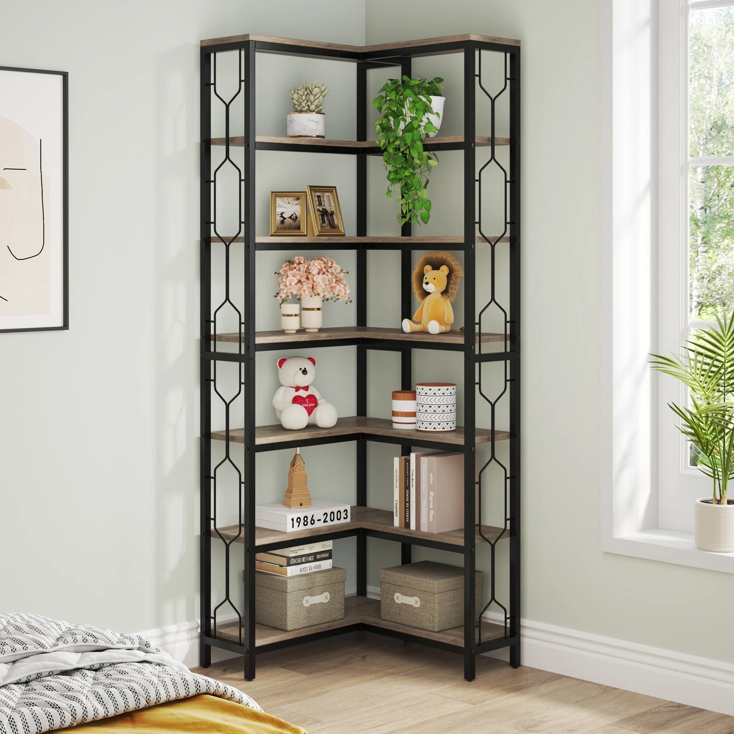 Tribesigns 7 Tier Corner Shelf or Bookcase