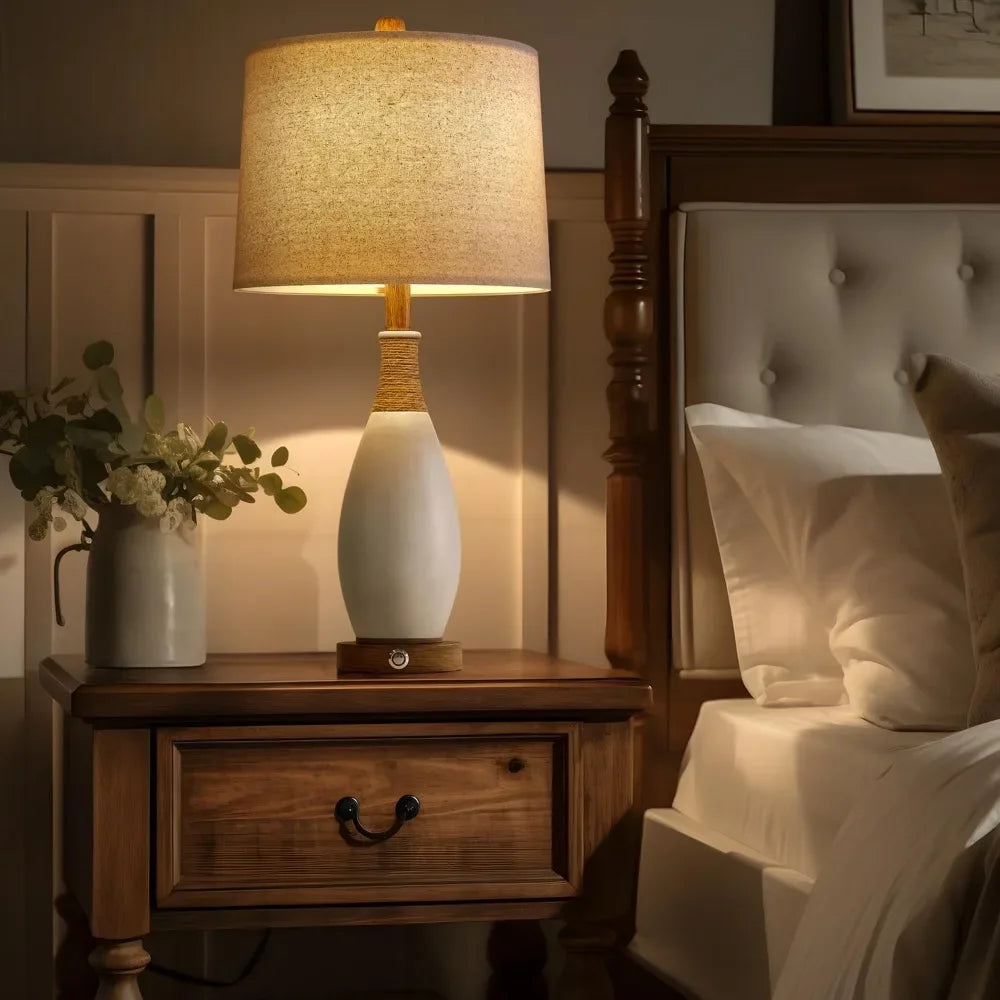 OYEARS 24.5” Bedside Table Lamp Set Of 2