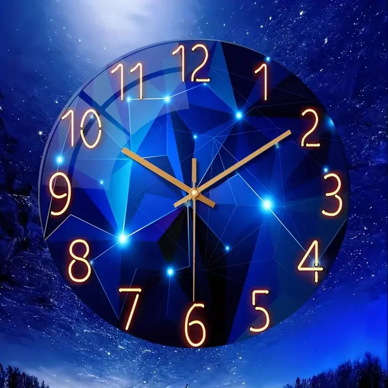 Blue Wall Clock Non-Ticking
