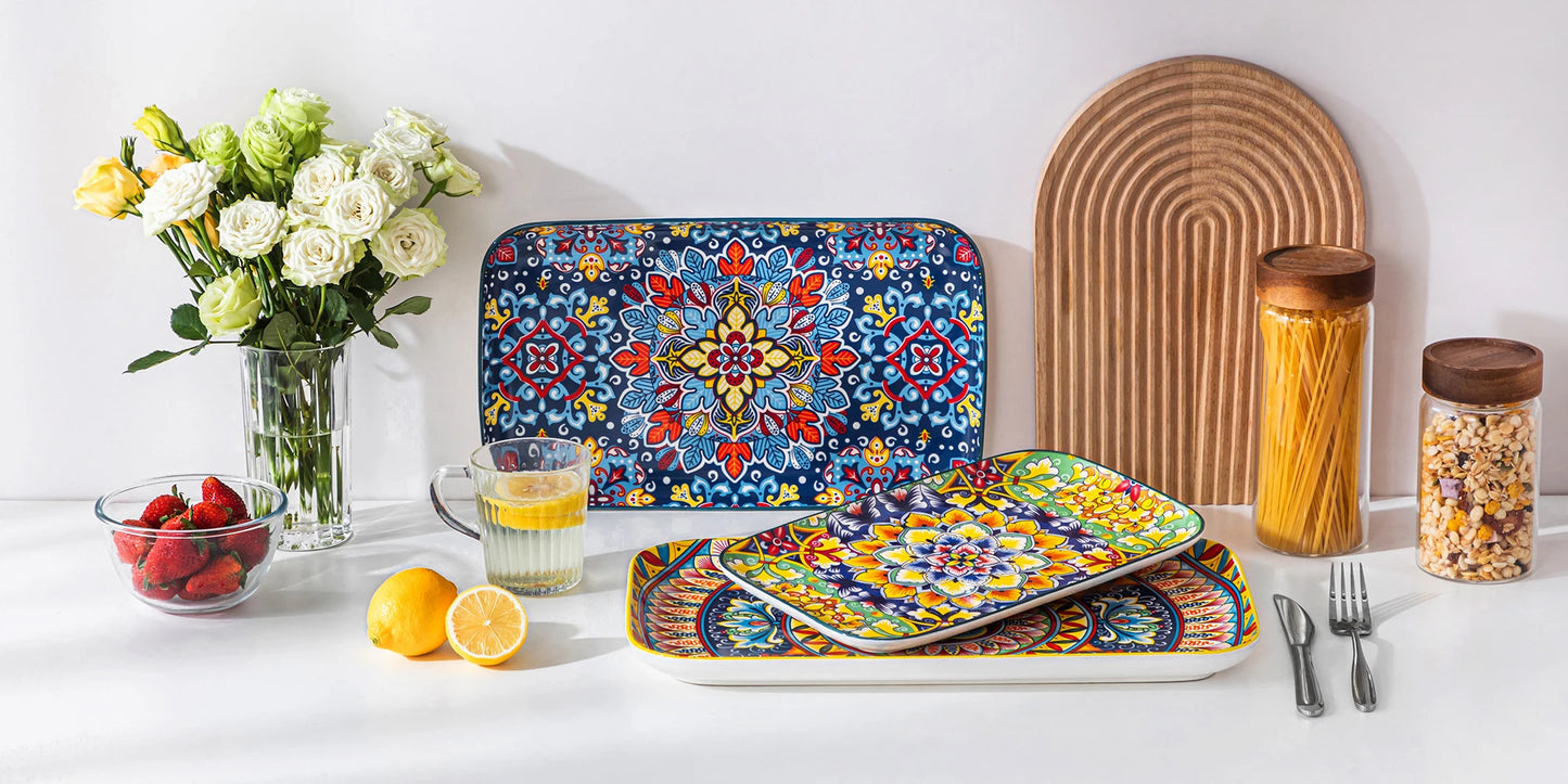 Vancasso 3 or 6 Piece Long Ceramic Plates