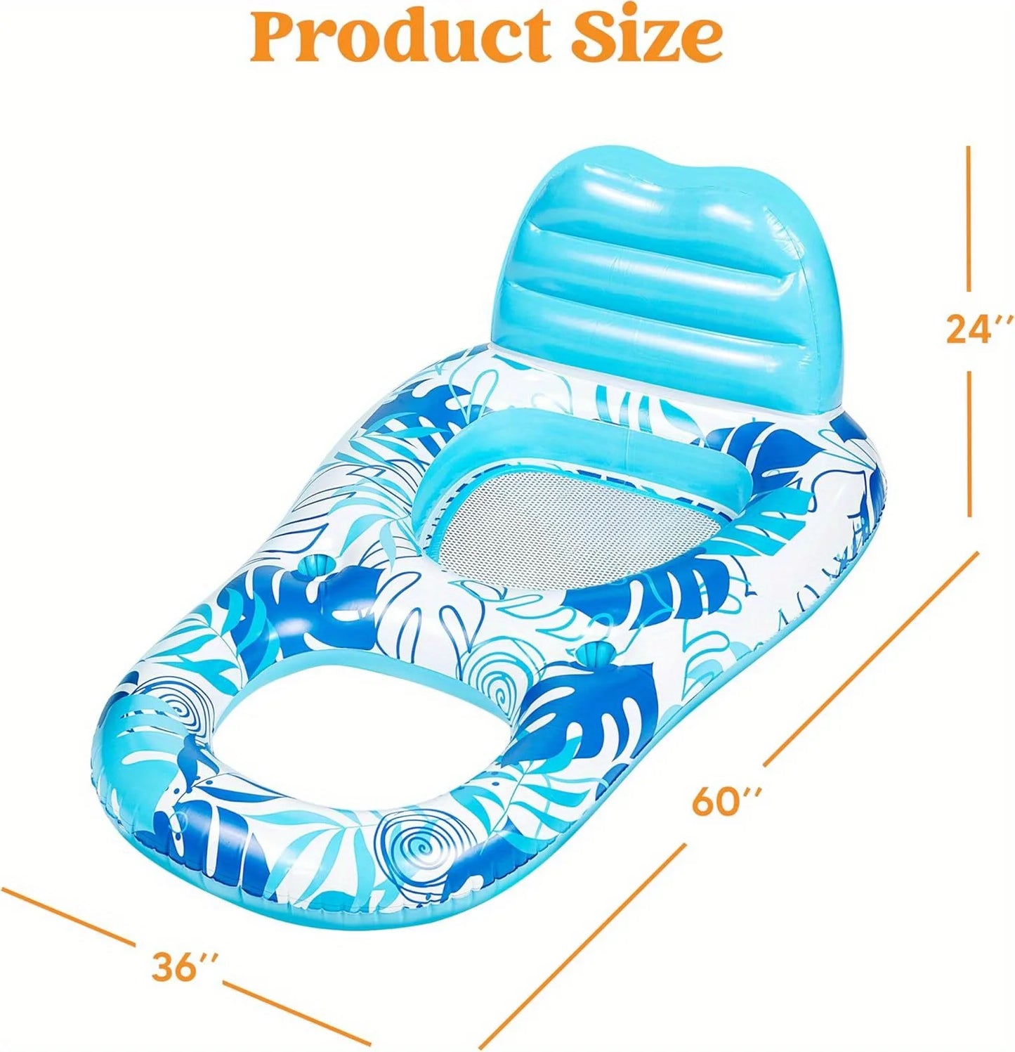 JOYFY Inflatable Adult Pool Float Lounger Chair