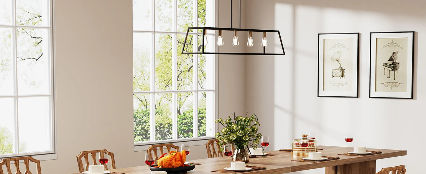 63-inch Farmhouse Dining Table for 4-6