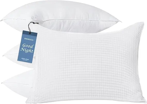 Set of 4 Queen Size Grid Hotel Bed Pillows
