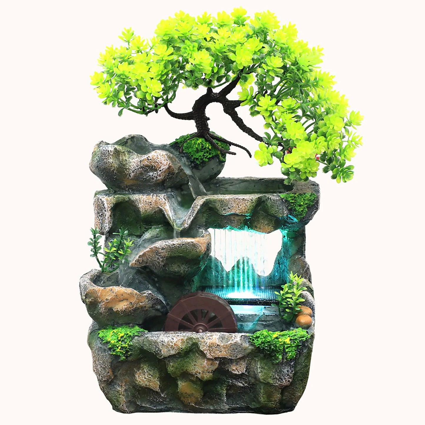 Indoor Water Feature with Color Changing LED Lighting
