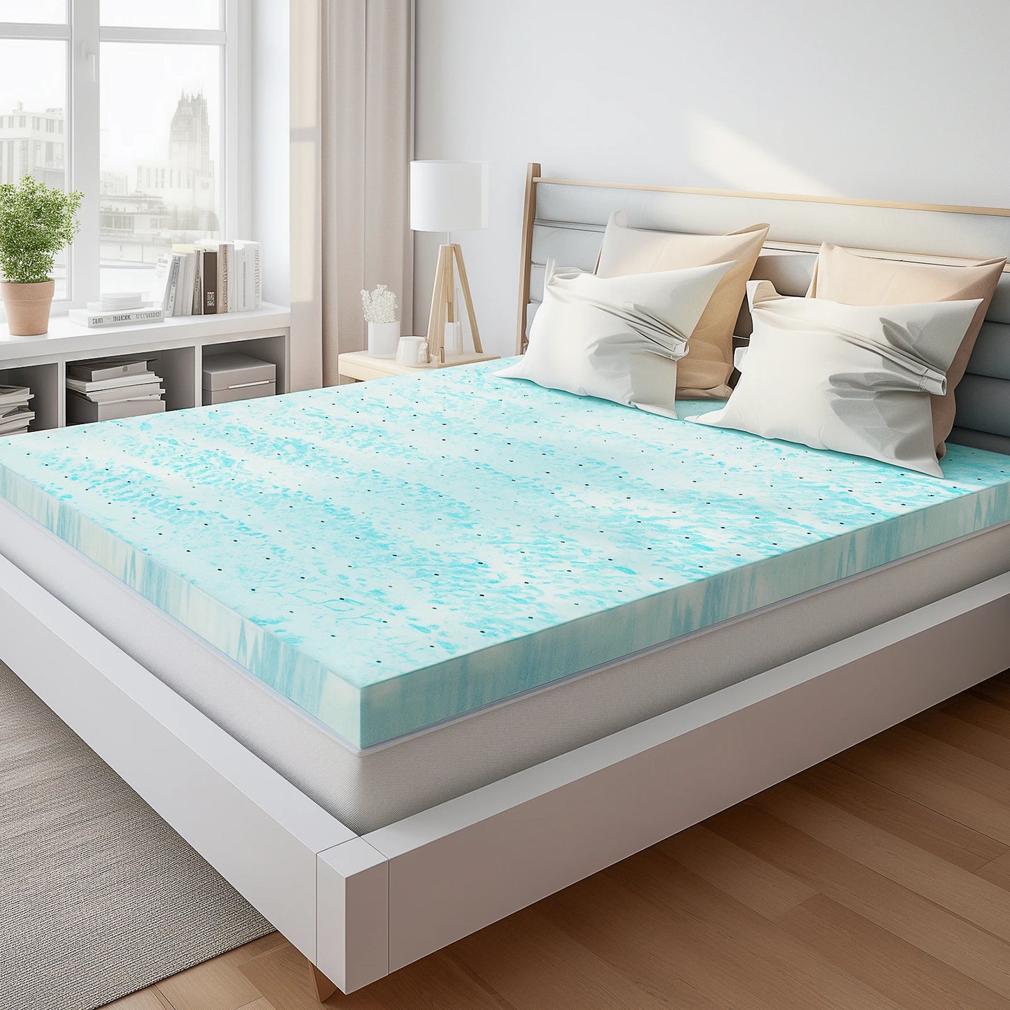 JHK 2 or 3 Inch Gel Memory Foam Cooling Mattress Topper