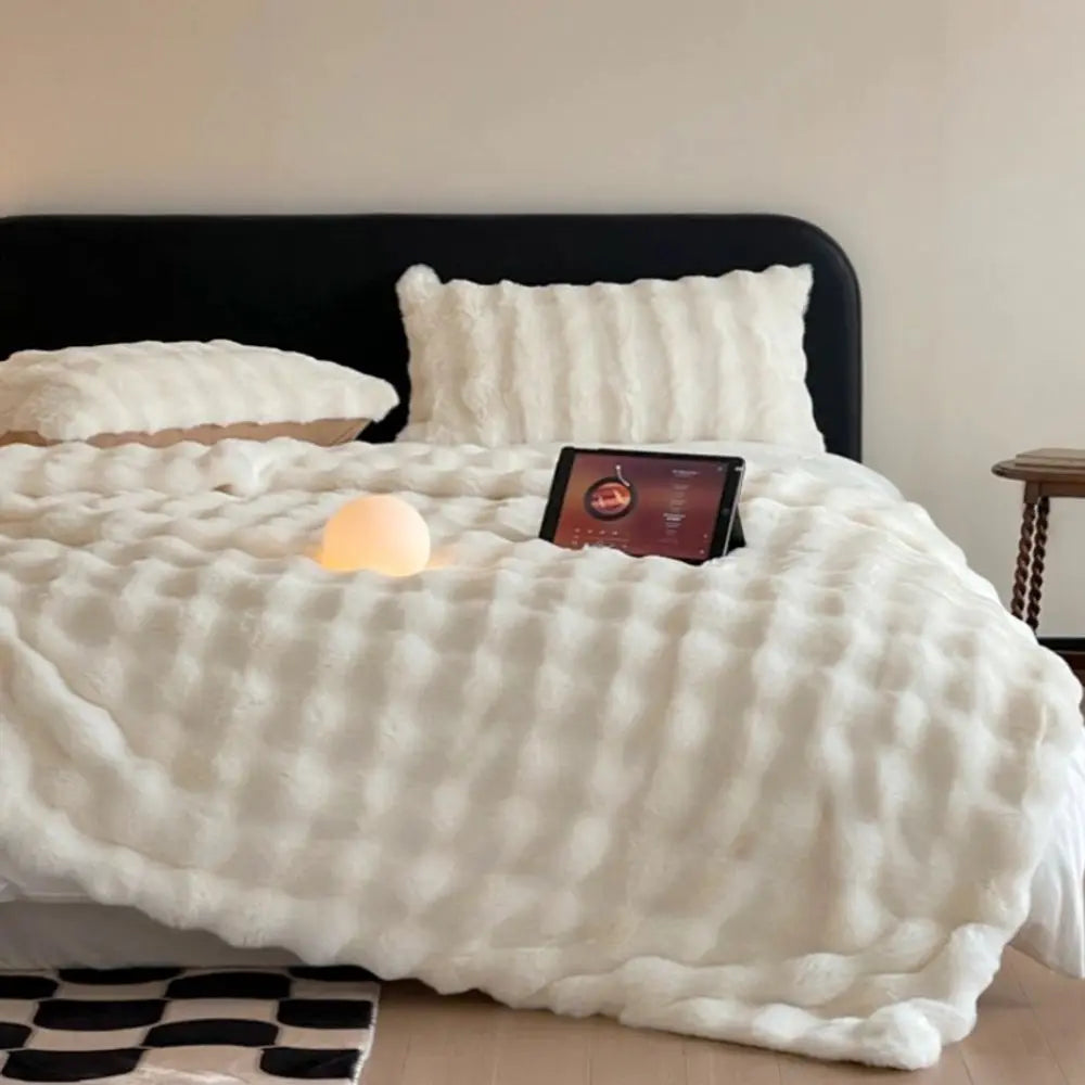 Faux Rabbit Fleece Weighted 6 Pound Blanket