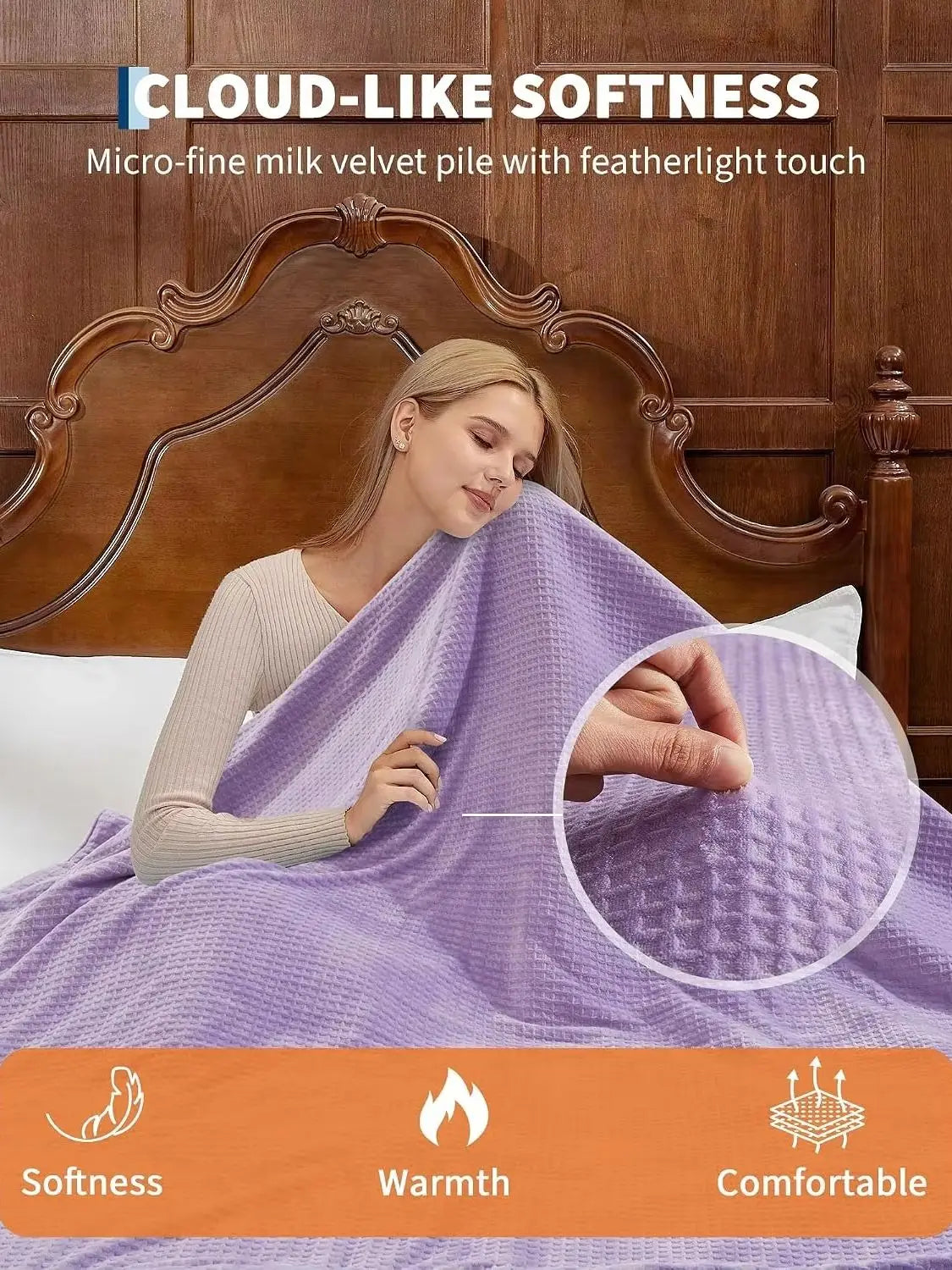 90" x 100" Heated Electric Blanket with 4 Heat Settings Auto Off Safety Protection Machine Washable