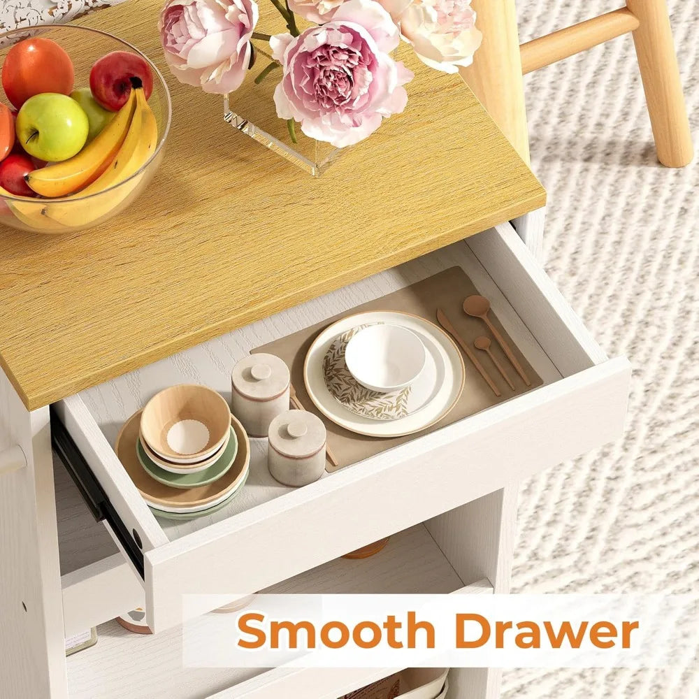 4-Tier Slim Rolling Cart with Drawers & Wheels for Small Spaces