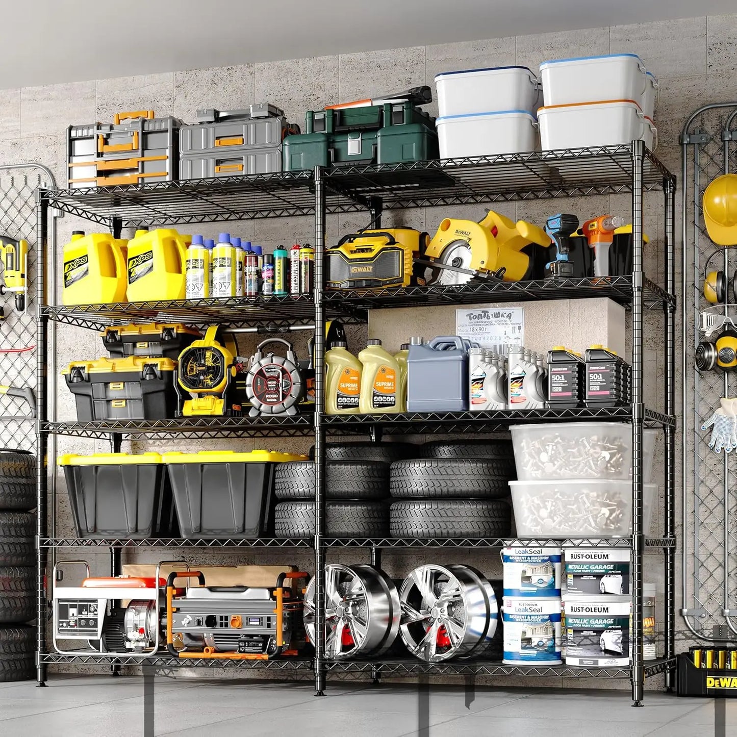 Heavy Duty Metal Pantry Storage Shelves 4 or 5 Tiers