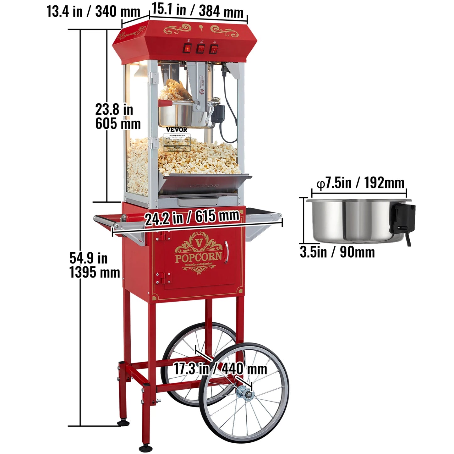 SucceBuy 8/12Oz Electric Popcorn Make with Scoop