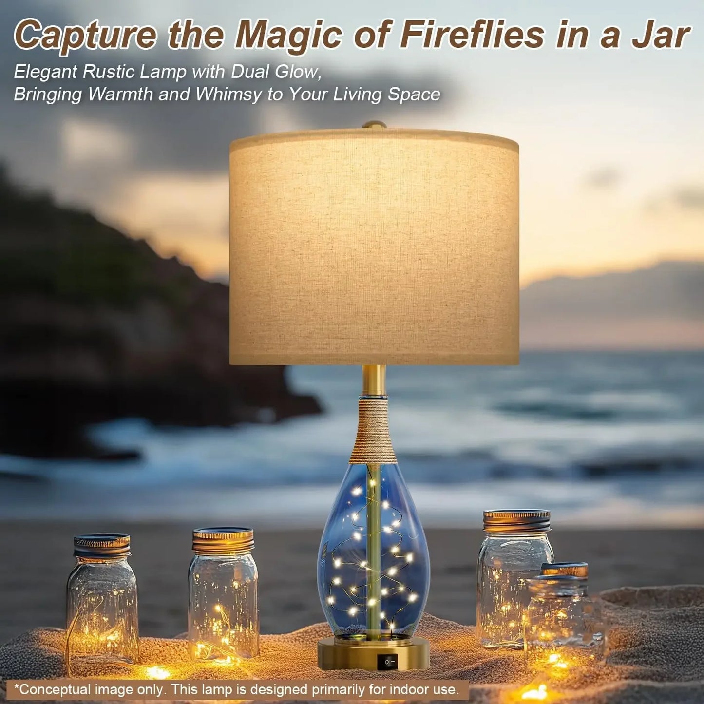 OYEARS 23" Set Of 2 Bedside Lamps