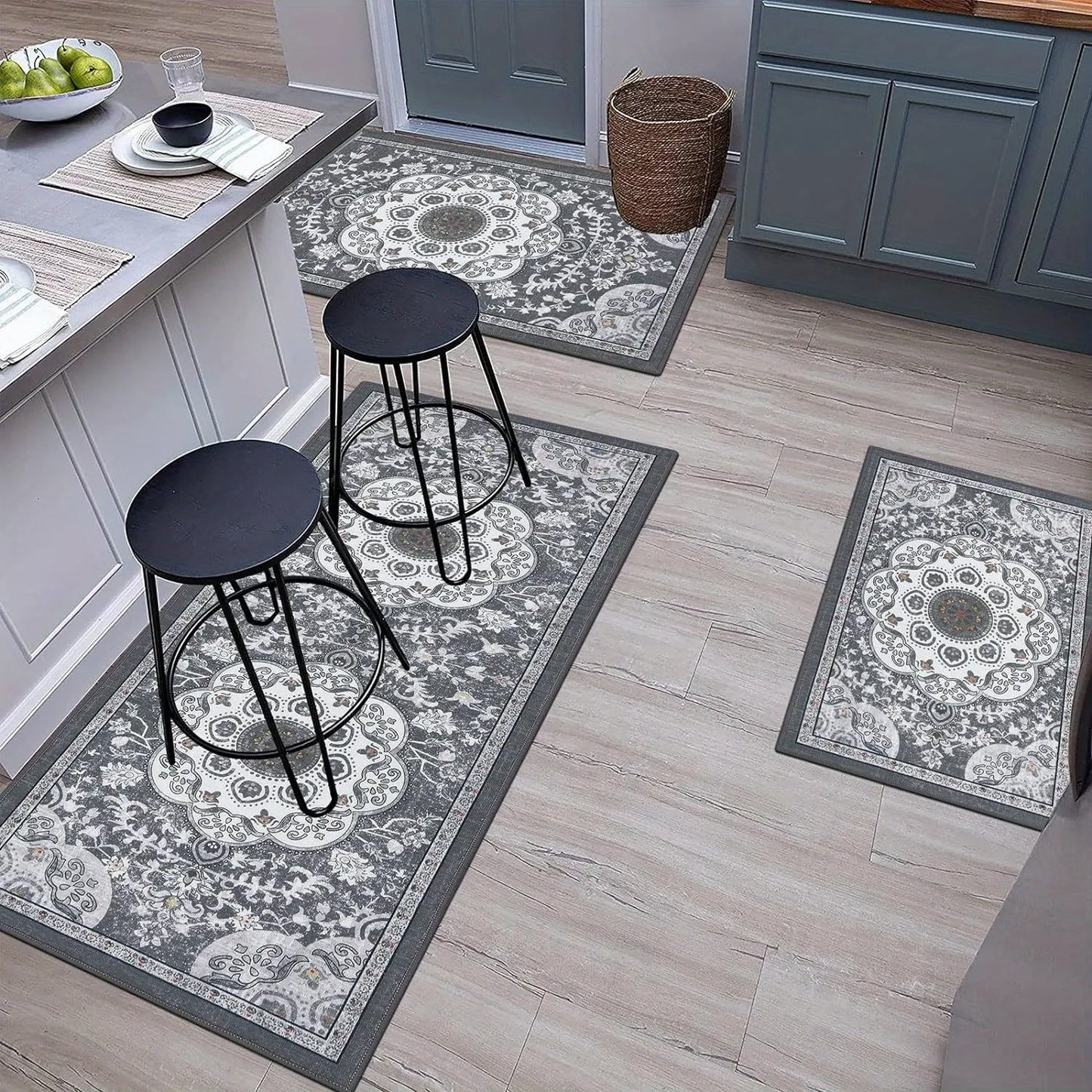 Bohemian Style Kitchen Rug Set
