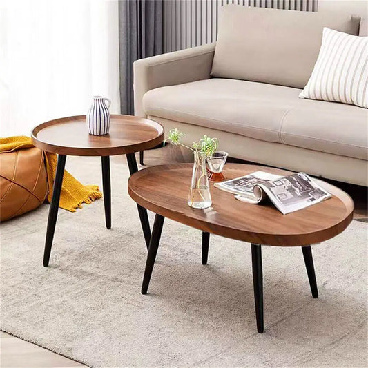 LUVODI Irregular Living Room Coffee Table and Small Table Set