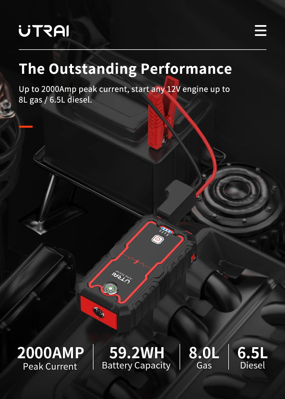 UTRAI 2000A Car Jump Starter Power Bank