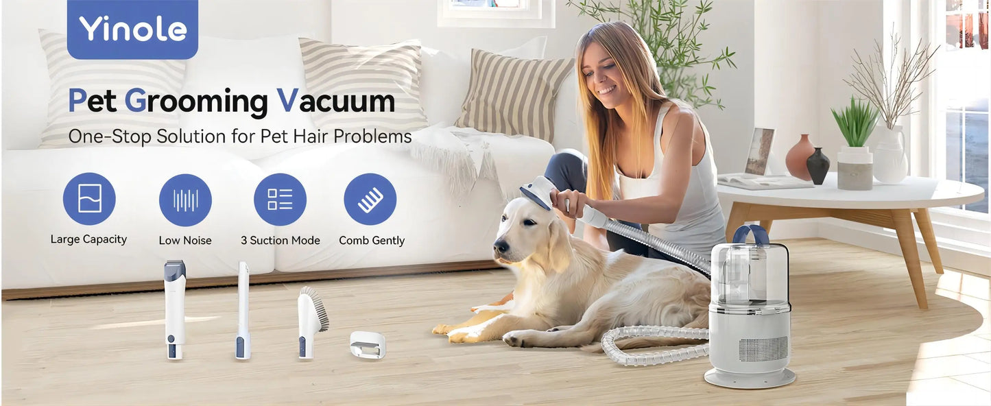 Yinole Pet Grooming Vacuum, with Clippers