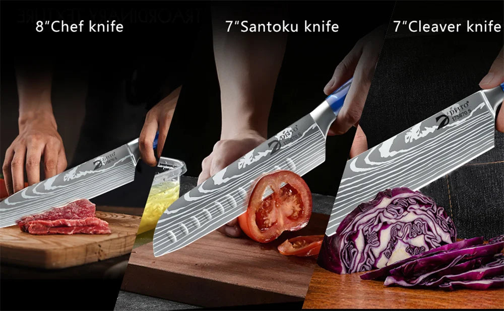 MDHAND 8pcs Kitchen Knife Set