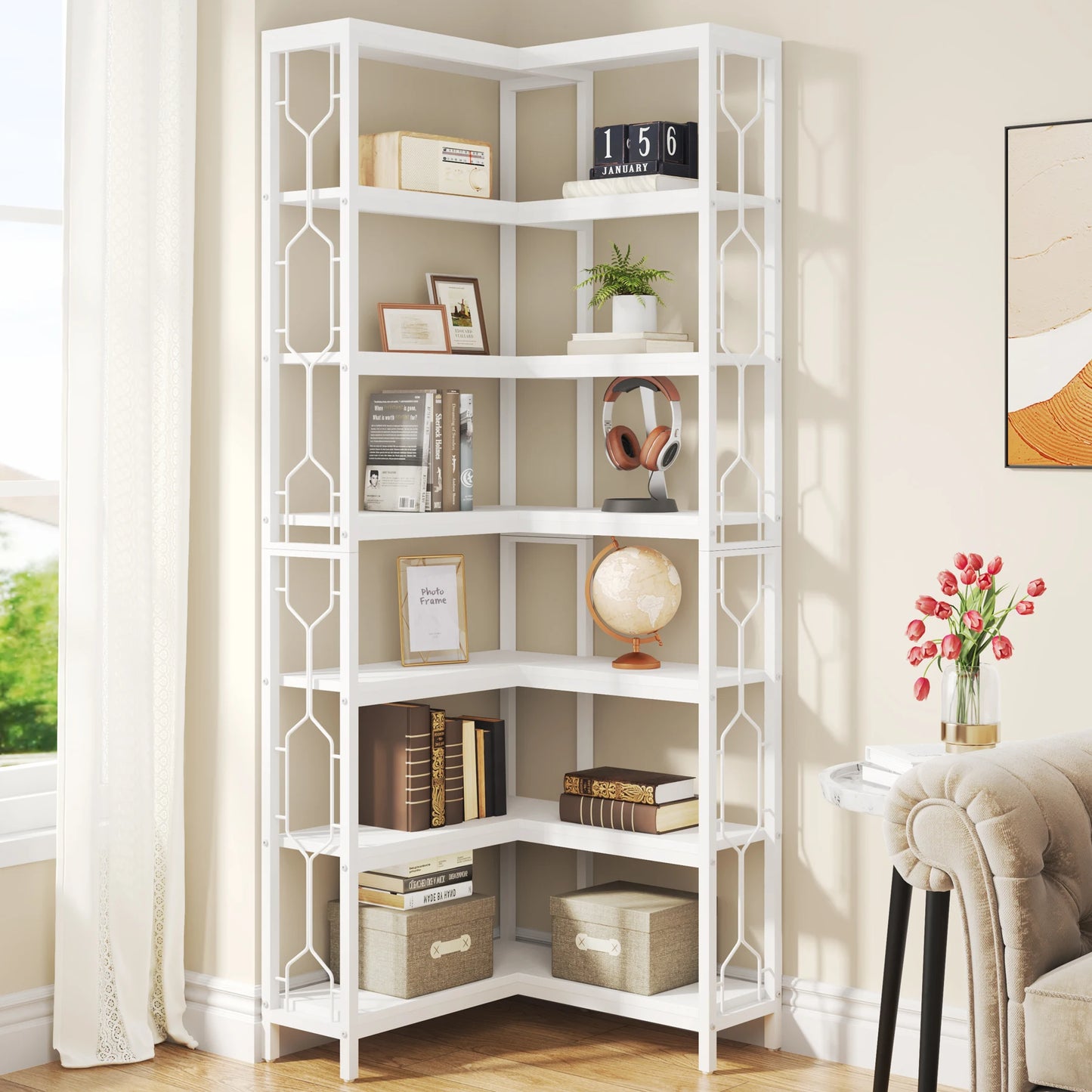Tribesigns 7 Tier Corner Shelf or Bookcase