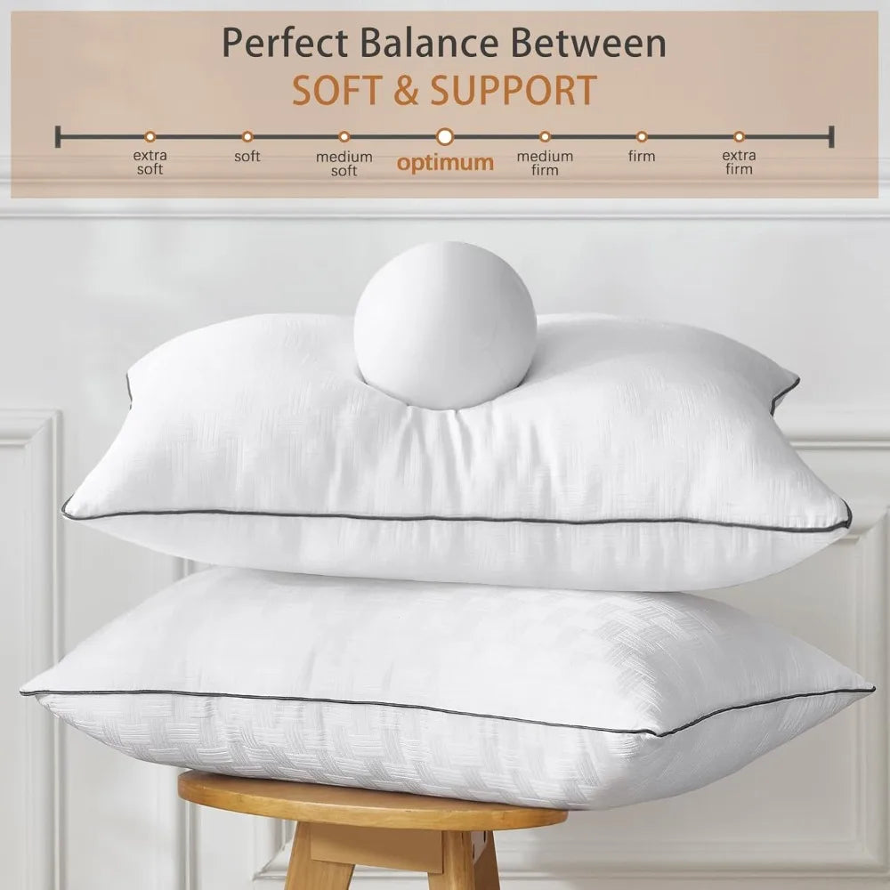 Set of 4 King Size Seersucker Bed Pillows