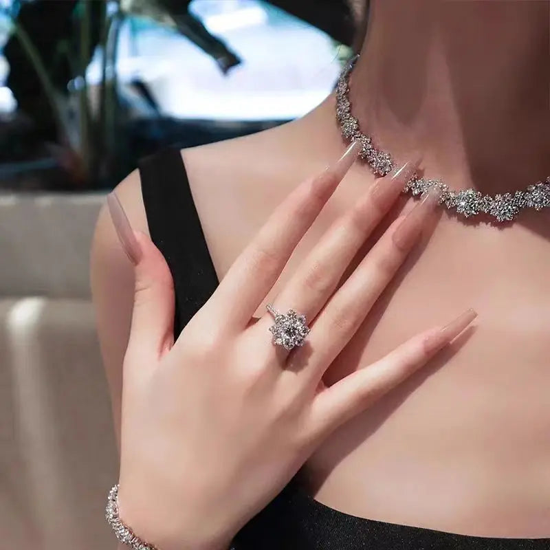 925 Sterling Silver 18K Gold Necklace with Moissanite