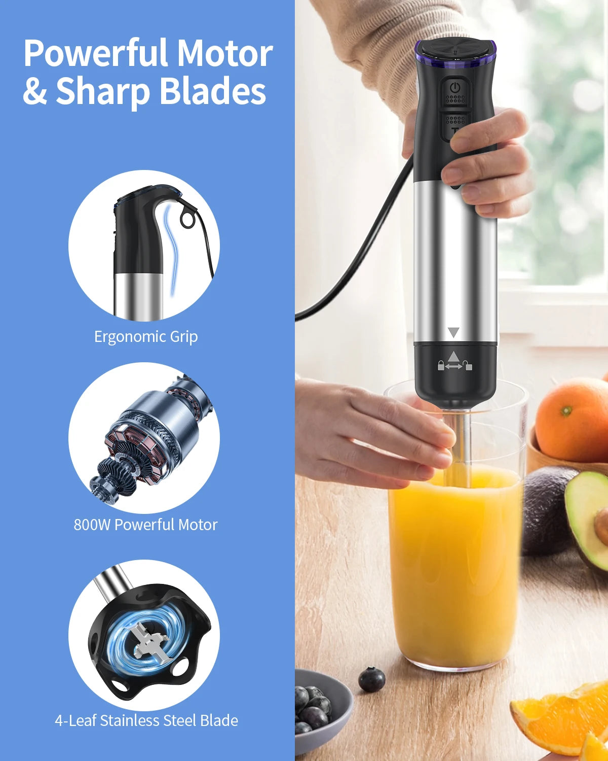 1000W Electric Immersion Handheld Blender