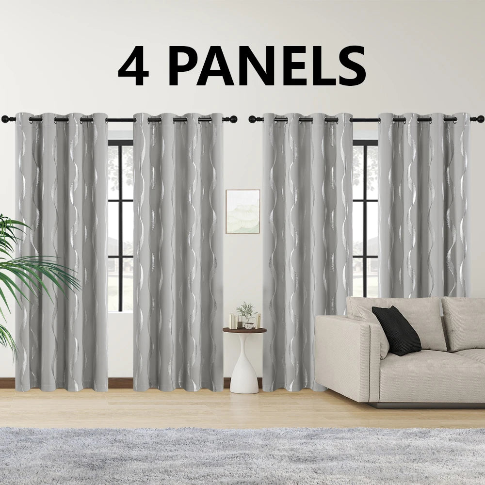 4 Piece Blackout Thermal Grommet Curtains
