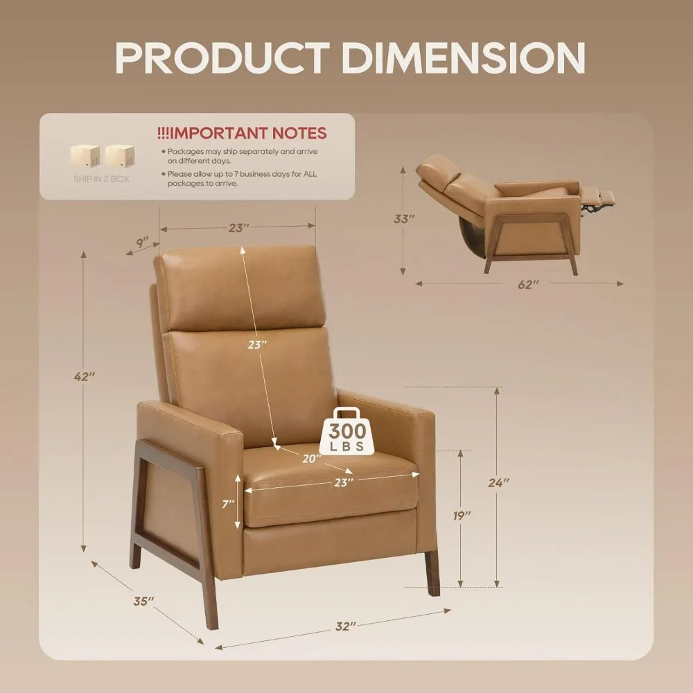 Upholstered Leather Recliner Chair