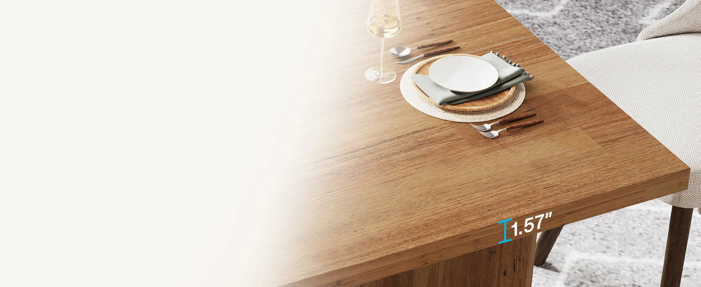 63-inch Farmhouse Dining Table for 4-6