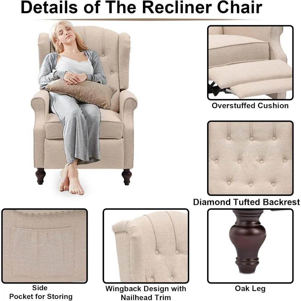 Wingback Pushback Recliner Chair