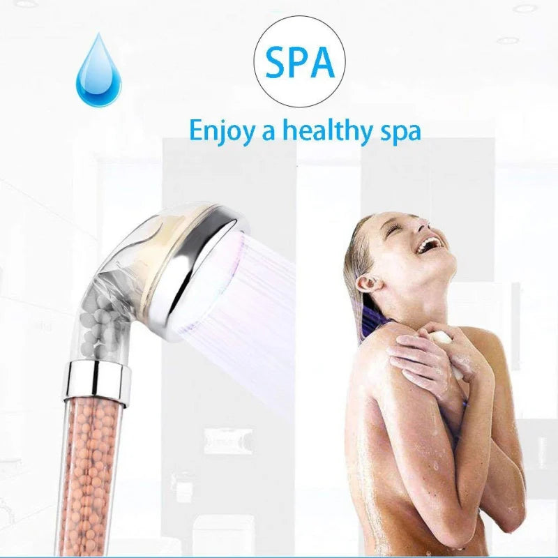 LED 7-color Changing Shower Head with Filtration