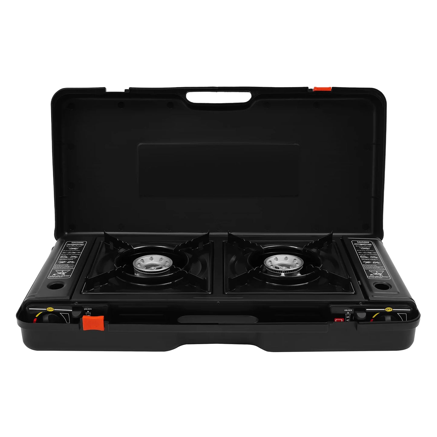 2500W Portable Camping Stove With 2 Burners And Baking Tray