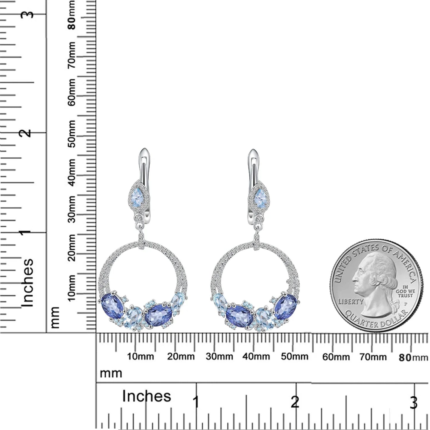 GEM'S BALLET Natural Gems Circle Earring