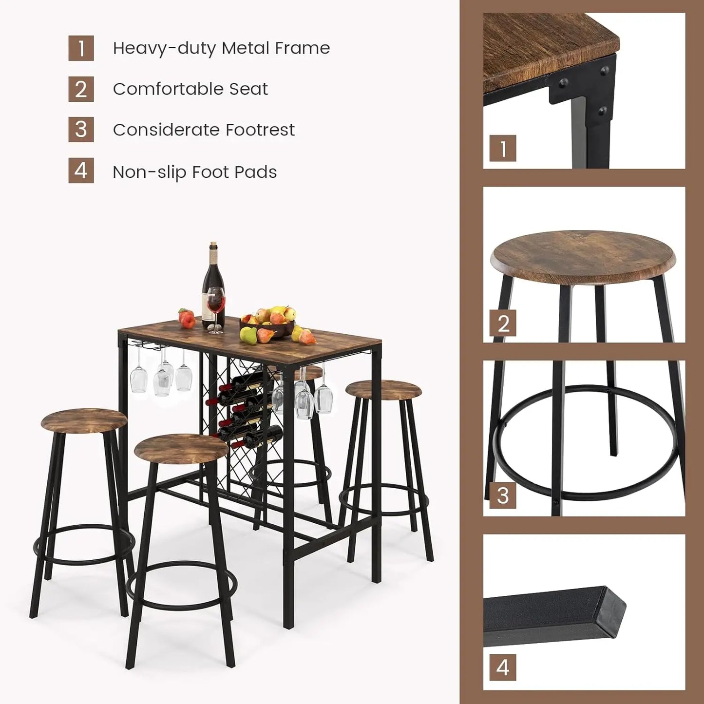 5-Piece Dining Room Table Set