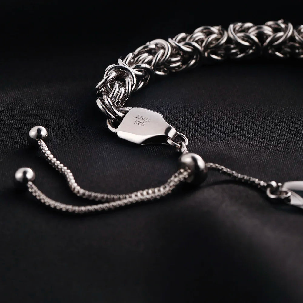 Byzantine Emperor Chain Bracelet 925 Sterling Silver Adjustable