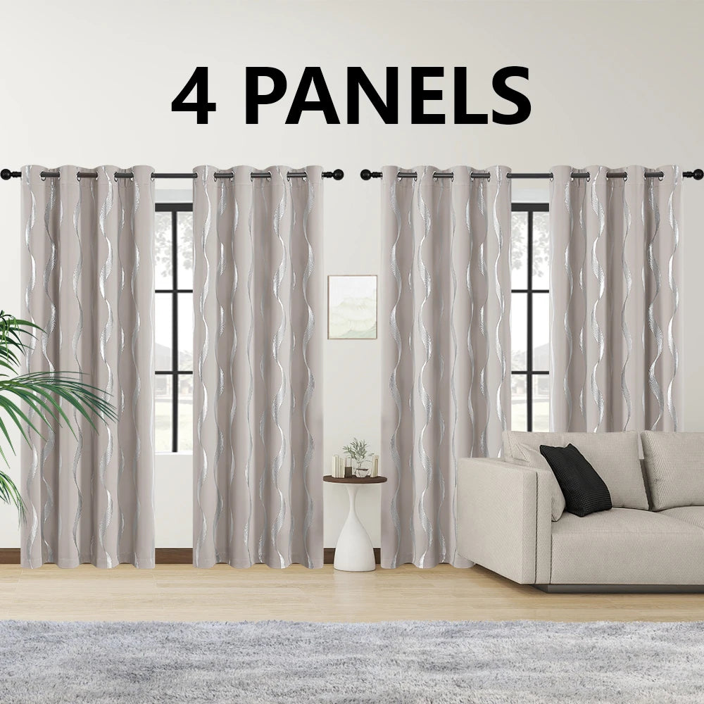 4 Piece Blackout Thermal Grommet Curtains
