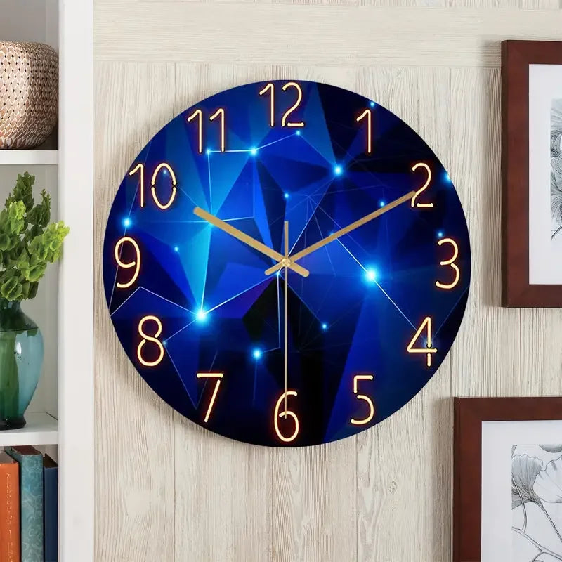 Blue Wall Clock Non-Ticking