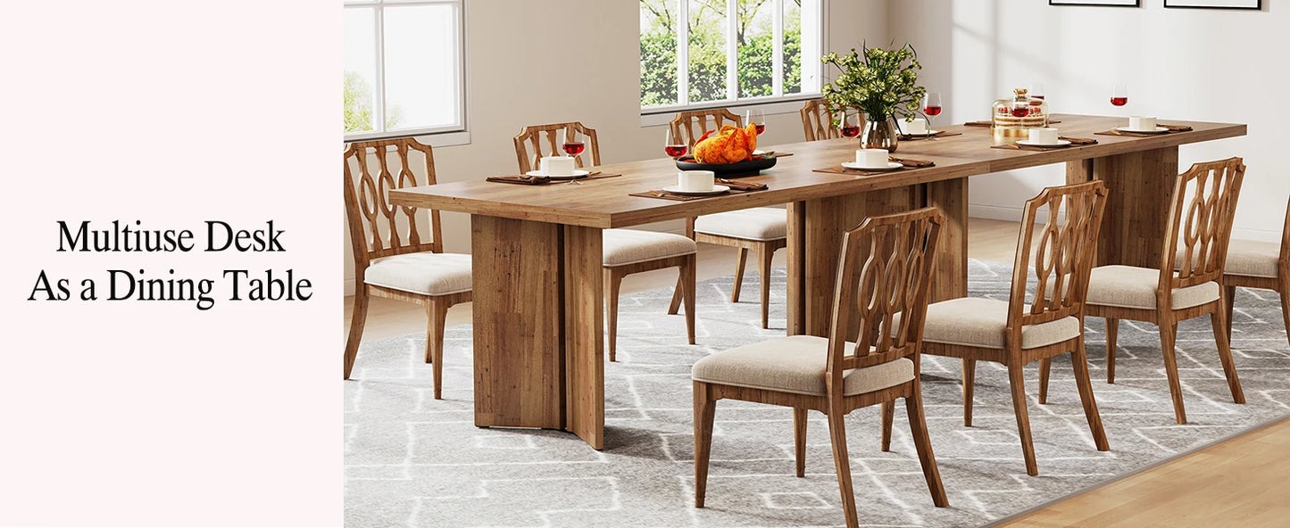 63-inch Farmhouse Dining Table for 4-6