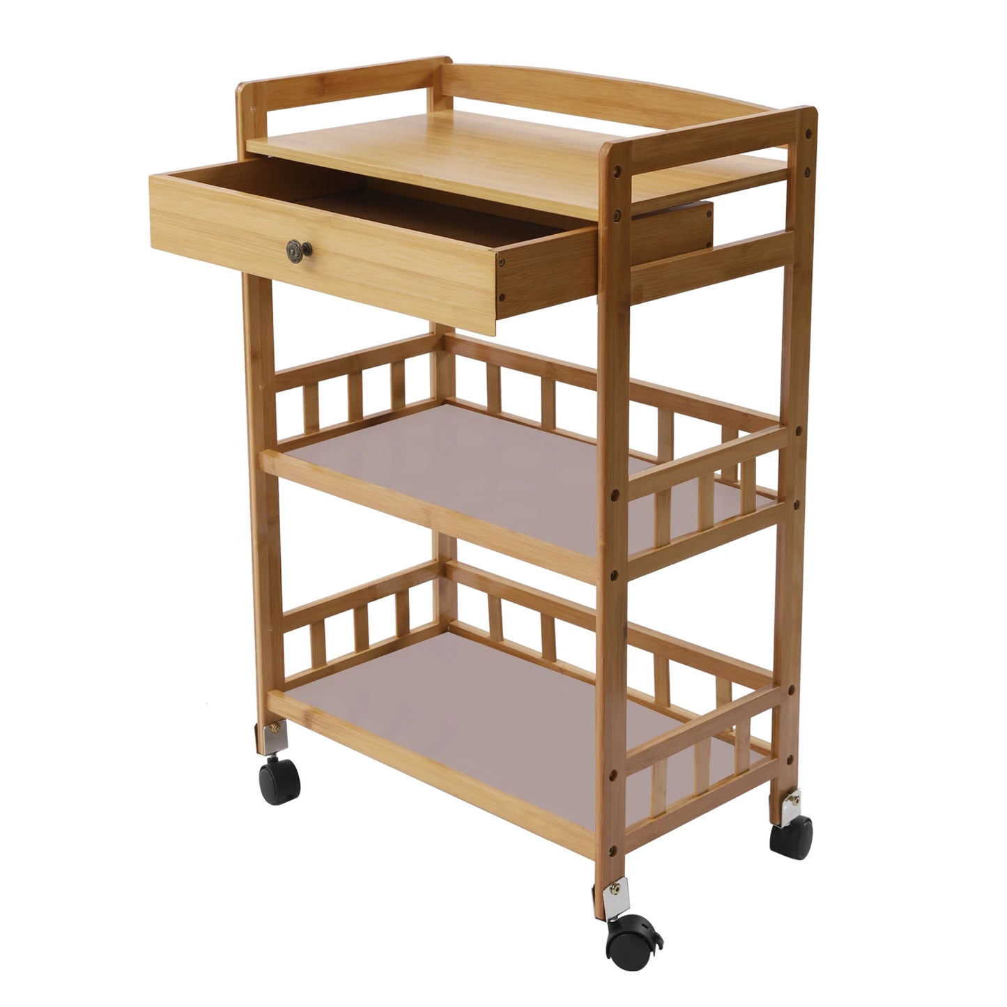 31.5 Inch Tall Rolling Storage Cart with 3 Tiers