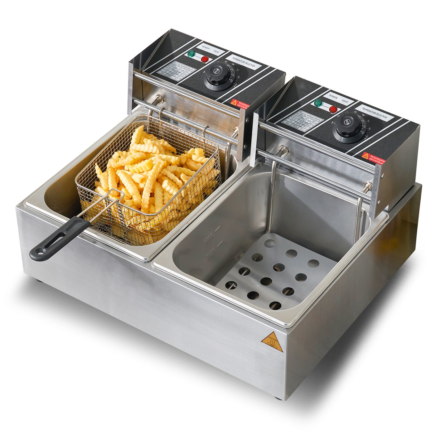SucceBuy  Electric Deep Fryer w/Dual Removable Tanks
