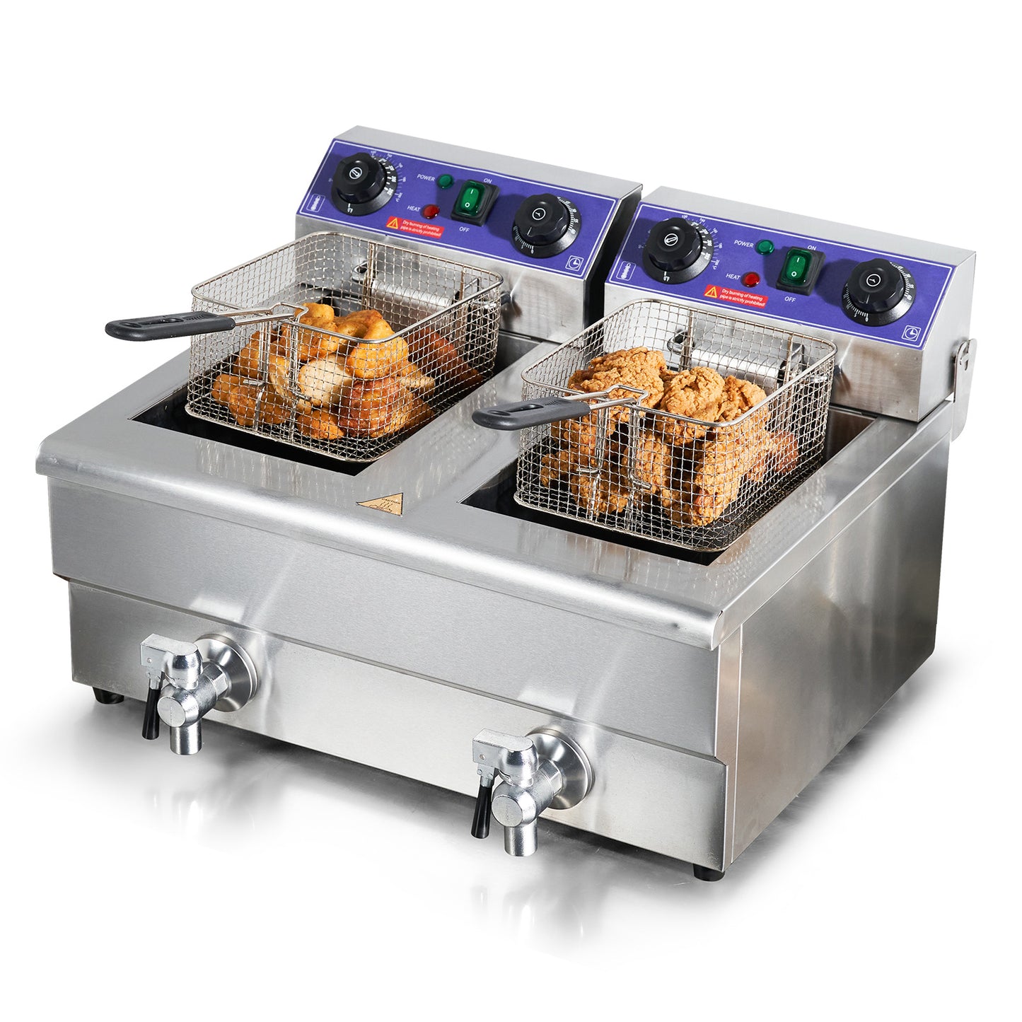 SucceBuy  Electric Deep Fryer w/Dual Removable Tanks
